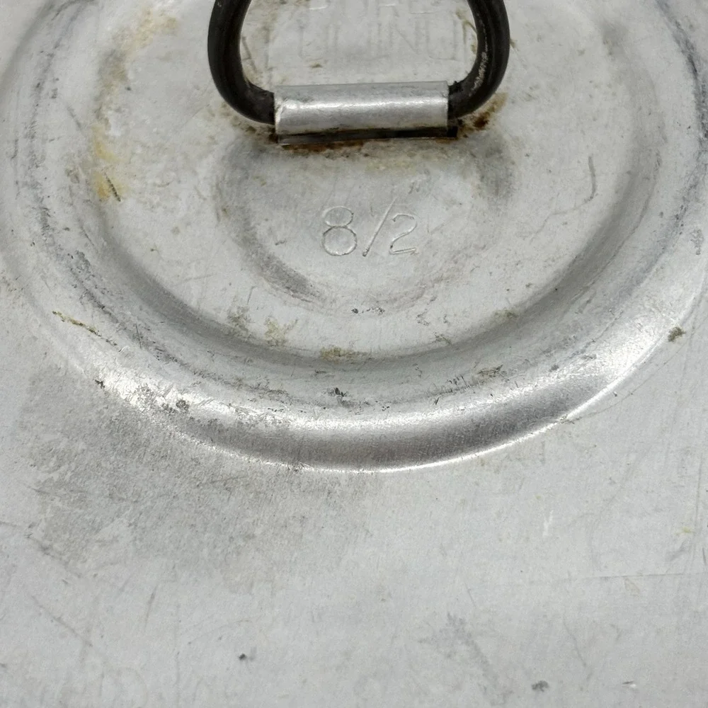 Antique 8.5 Cookware Pan Pot‎ Lid Aluminum Country Farmhouse Grannycore Rustic